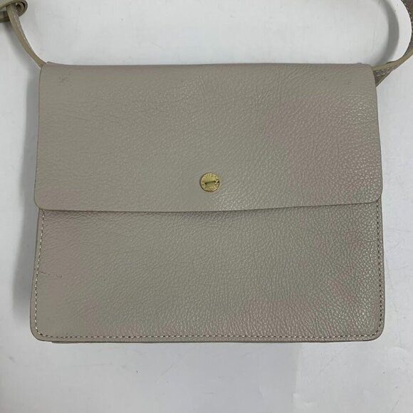 Isaac Mizrahi Women's Nolita Pebble Leather Accordion Bag Crossbody in Soft Gray - Picture 3 of 16